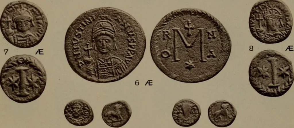 An illustration from Catalogue of the coins of the Vandals, Ostrogoths and Lombards, and of the empires of Thessalonica, Nicaea and Trebizond in the British museum, 1911, leaf 472