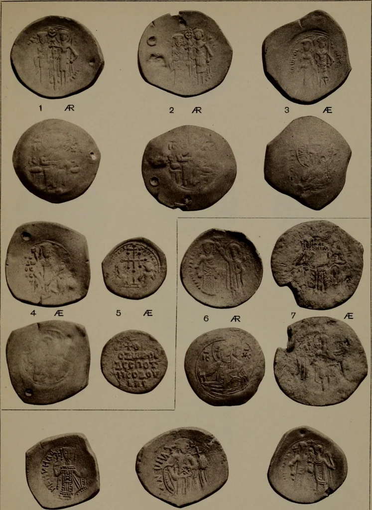 An illustration from Catalogue of the coins of the Vandals, Ostrogoths and Lombards, and of the empires of Thessalonica, Nicaea and Trebizond in the British museum, 1911, leaf 492