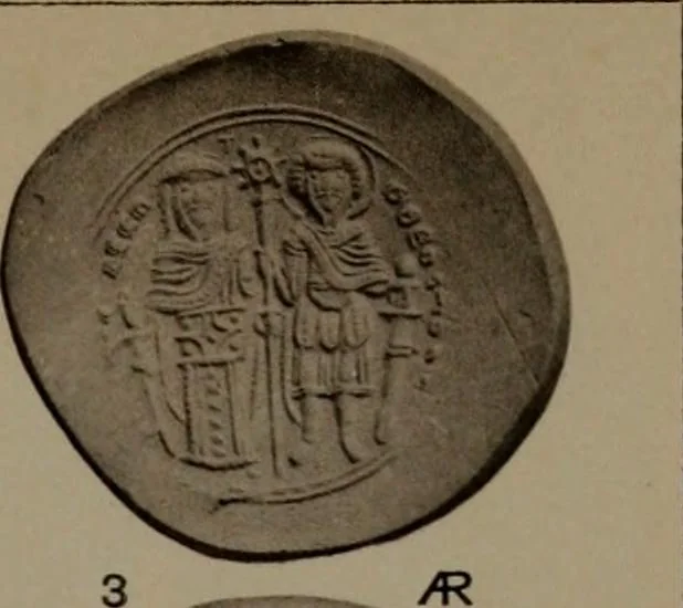 An illustration from Catalogue of the coins of the Vandals, Ostrogoths and Lombards, and of the empires of Thessalonica, Nicaea and Trebizond in the British museum, 1911, leaf 496