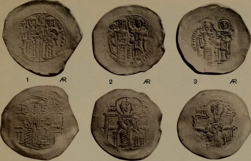 An illustration from Catalogue of the coins of the Vandals, Ostrogoths and Lombards, and of the empires of Thessalonica, Nicaea and Trebizond in the British museum, 1911, leaf 500
