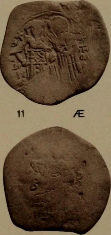 An illustration from Catalogue of the coins of the Vandals, Ostrogoths and Lombards, and of the empires of Thessalonica, Nicaea and Trebizond in the British museum, 1911, leaf 502