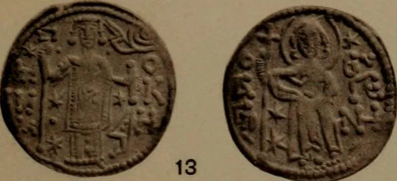 An illustration from Catalogue of the coins of the Vandals, Ostrogoths and Lombards, and of the empires of Thessalonica, Nicaea and Trebizond in the British museum, 1911, leaf 508