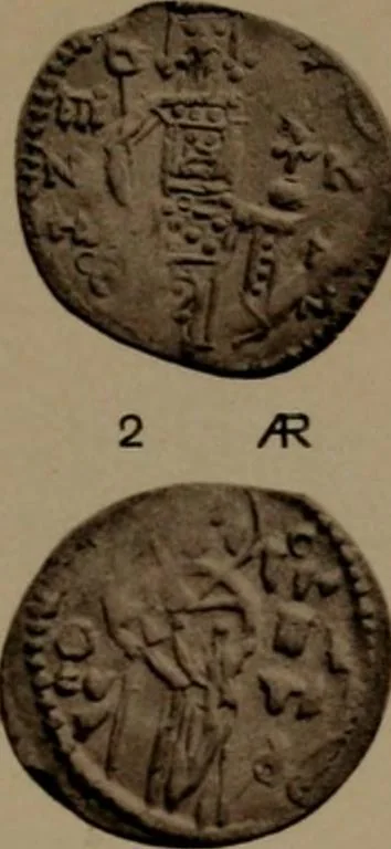 An illustration from Catalogue of the coins of the Vandals, Ostrogoths and Lombards, and of the empires of Thessalonica, Nicaea and Trebizond in the British museum, 1911, leaf 510