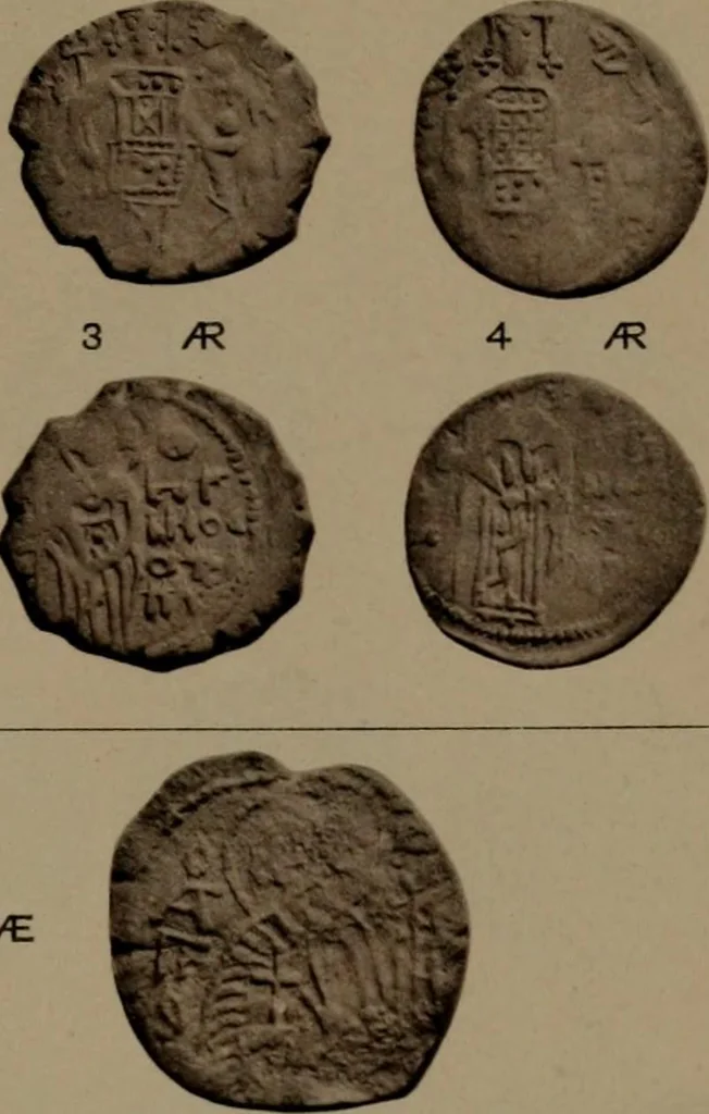 An illustration from Catalogue of the coins of the Vandals, Ostrogoths and Lombards, and of the empires of Thessalonica, Nicaea and Trebizond in the British museum, 1911, leaf 510