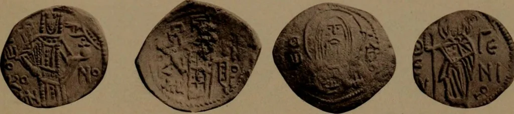 An illustration from Catalogue of the coins of the Vandals, Ostrogoths and Lombards, and of the empires of Thessalonica, Nicaea and Trebizond in the British museum, 1911, leaf 514