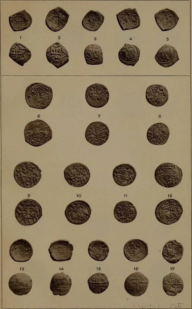 An illustration from Catalogue of the coins of the Vandals, Ostrogoths and Lombards, and of the empires of Thessalonica, Nicaea and Trebizond in the British museum, 1911, leaf 522