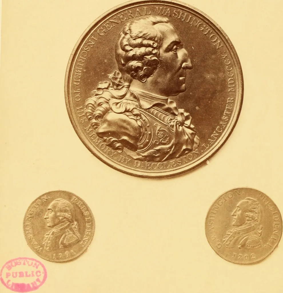 An illustration from Catalogue of coins and medals, : the property of Mortimer Livingston Mackenzie, Esq. to be sold at auction by Leavitt, Strebeigh & Co. ... June 23 and 24, 1869., 1869, leaf 7