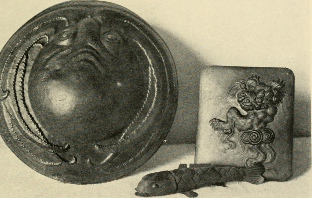 An illustration from Catalogue of the collection of antique Japanese art objects and curios formed by ... the late Dr. S.M. Burnett, of Washington, D.C. The entire collection to be sold at unrestricted public sale by order of the executors, beginning January 7th, 1907, 1907, leaf 38