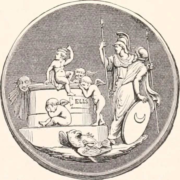 An illustration from A catalogue of a collection of plaques, medallions, vases, figures, &c., in coloured jasper and basalte :, 1901, leaf 42