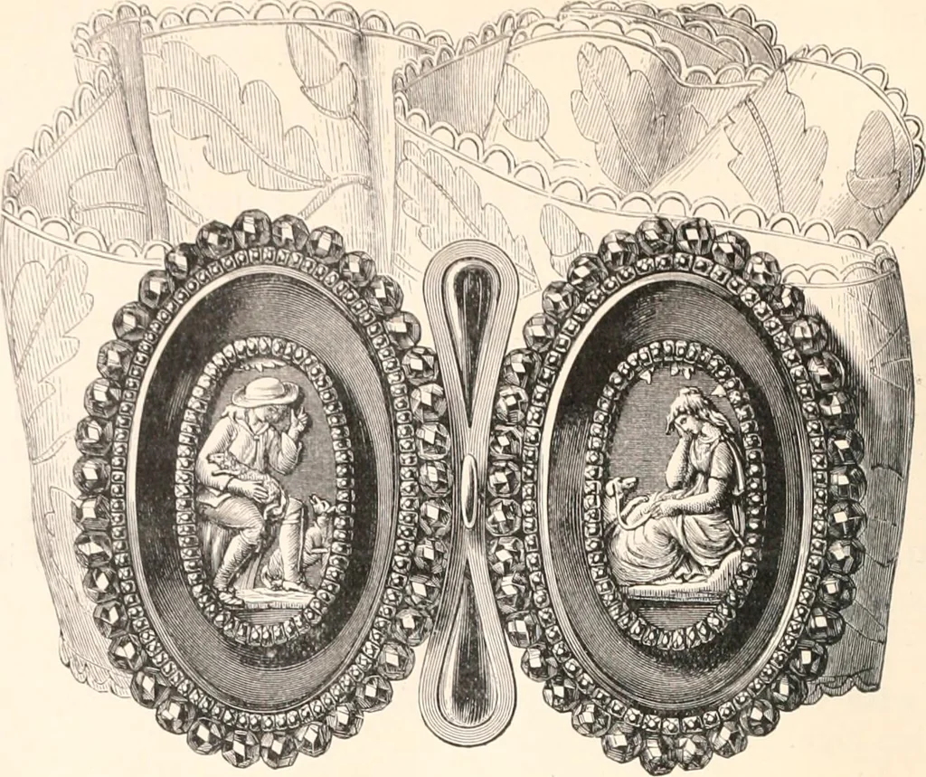 An illustration from A catalogue of a collection of plaques, medallions, vases, figures, &c., in coloured jasper and basalte :, 1901, leaf 65