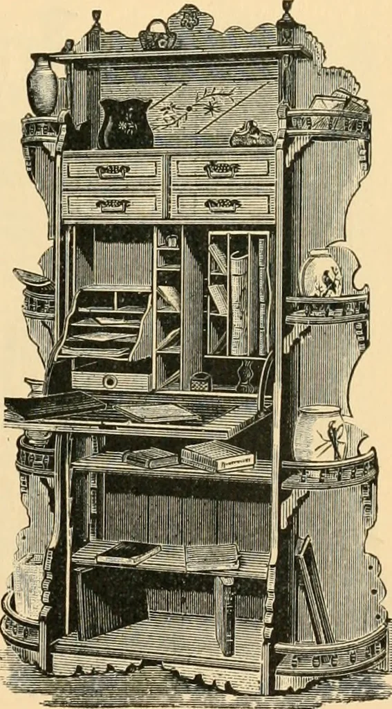 An illustration from Catalogue of the Cortland Desk Co., Lim. : manufacturers of the celebrated "economy" wall desk and the "favorite" combination desk., 1890, leaf 12