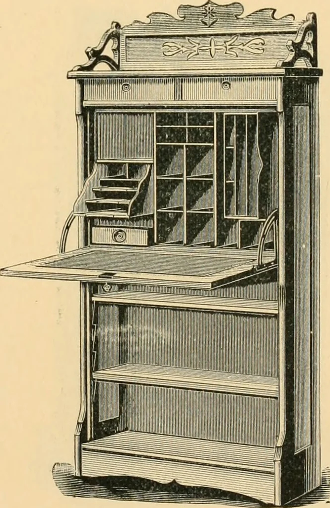 An illustration from Catalogue of the Cortland Desk Co., Lim. : manufacturers of the celebrated "economy" wall desk and the "favorite" combination desk., 1890, leaf 14