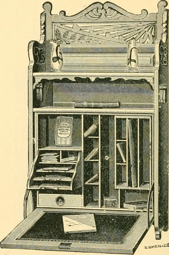 An illustration from Catalogue of the Cortland Desk Co., Lim. : manufacturers of the celebrated "economy" wall desk and the "favorite" combination desk., 1890, leaf 9