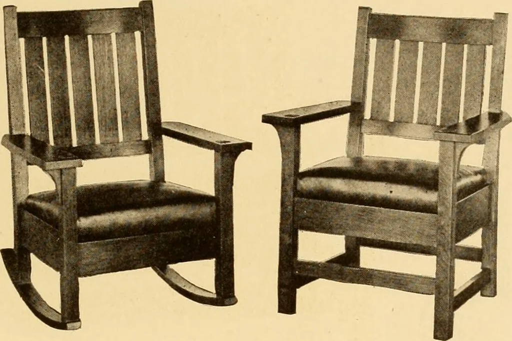 An illustration from Catalogue of Craftsman furniture made by Gustav Stickley at the Craftsman Workshops, Eastwood, N.Y., 1910, leaf 12