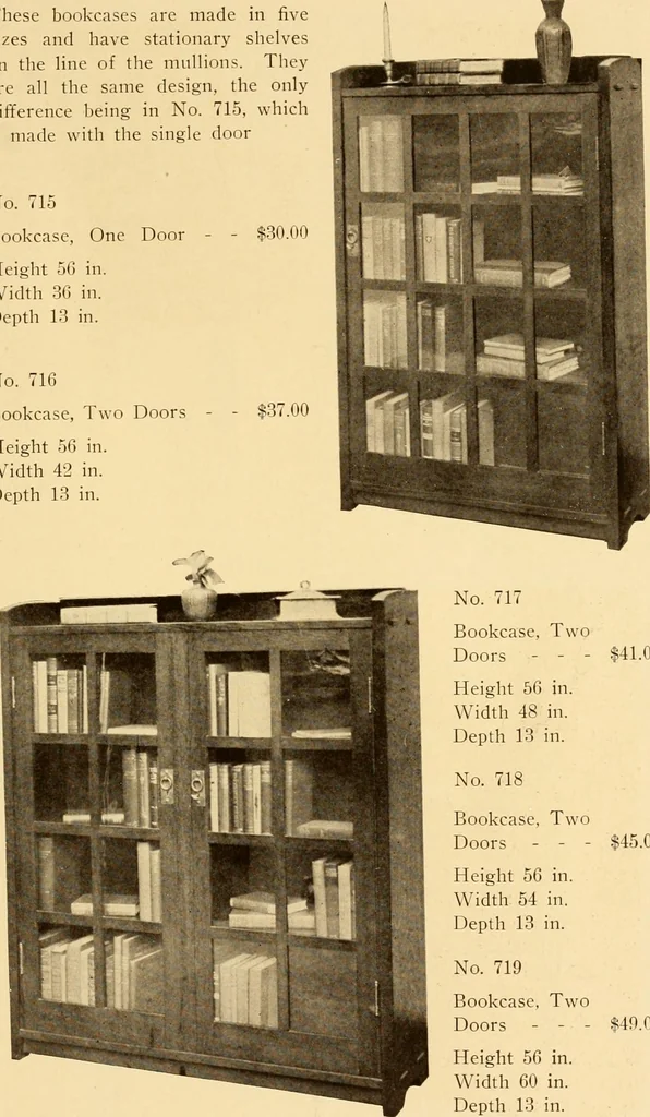 An illustration from Catalogue of Craftsman furniture made by Gustav Stickley at the Craftsman Workshops, Eastwood, N.Y., 1910, leaf 22