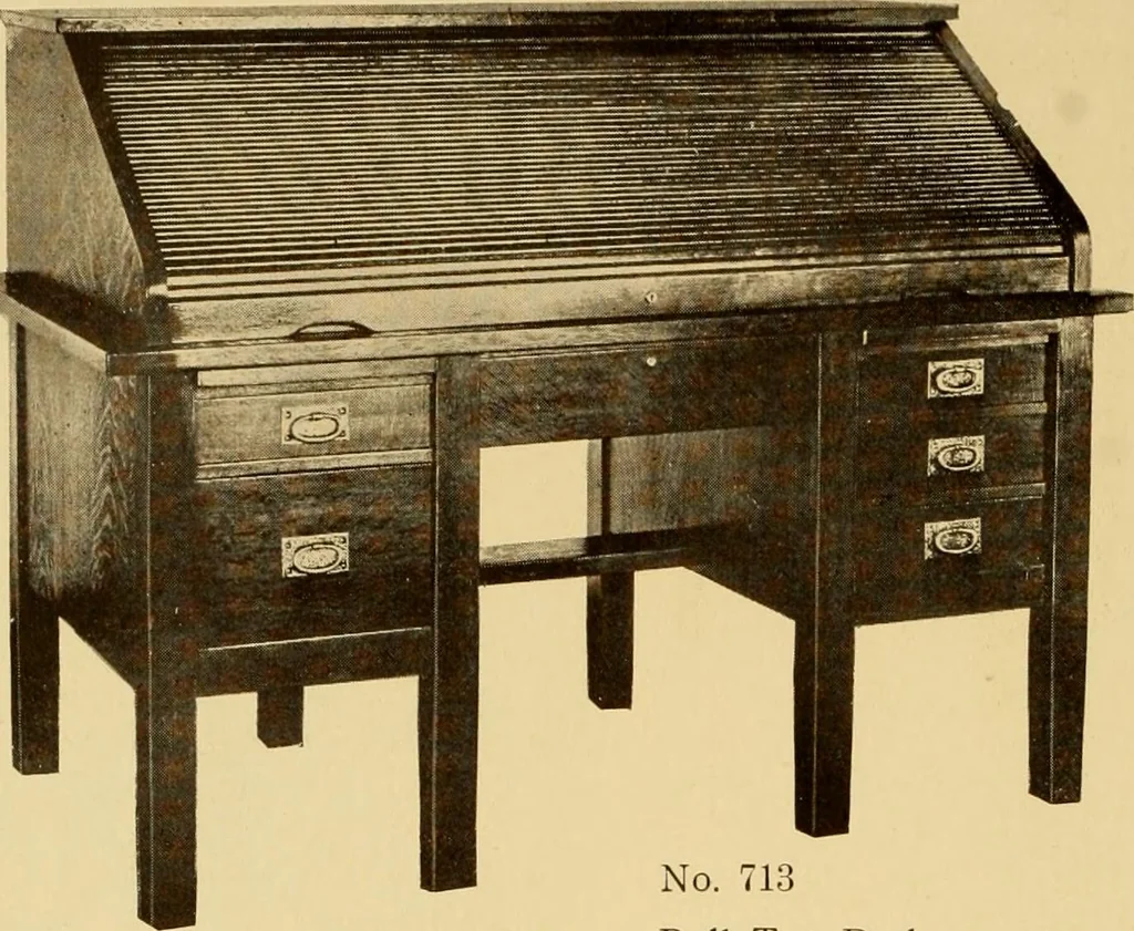 An illustration from Catalogue of Craftsman furniture made by Gustav Stickley at the Craftsman Workshops, Eastwood, N.Y., 1910, leaf 23