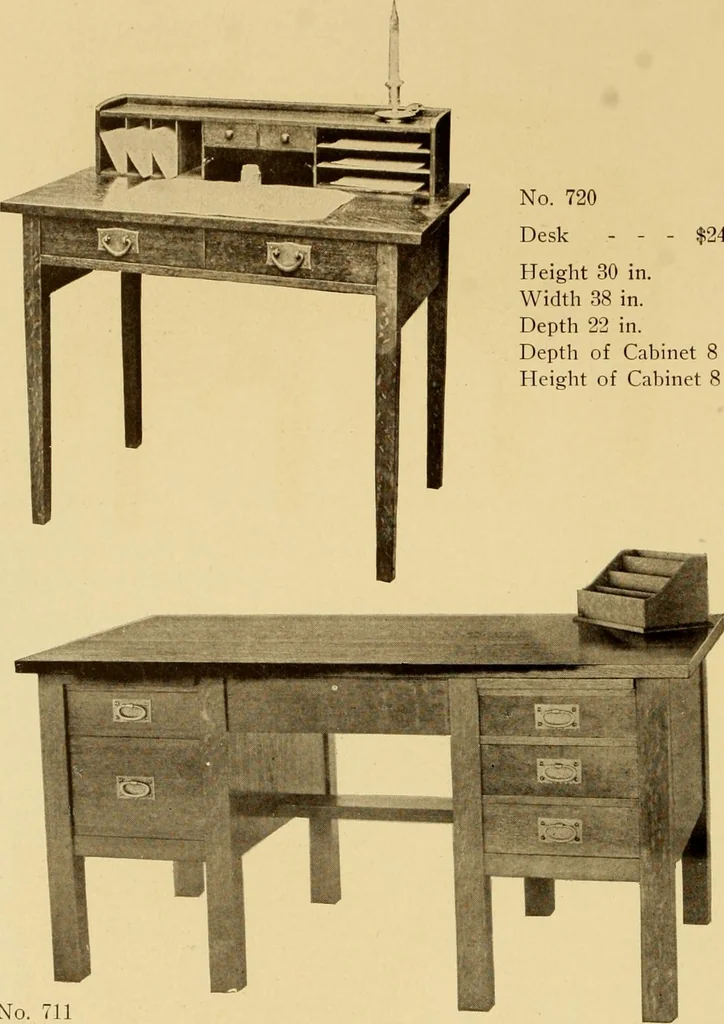 An illustration from Catalogue of Craftsman furniture made by Gustav Stickley at the Craftsman Workshops, Eastwood, N.Y., 1910, leaf 25