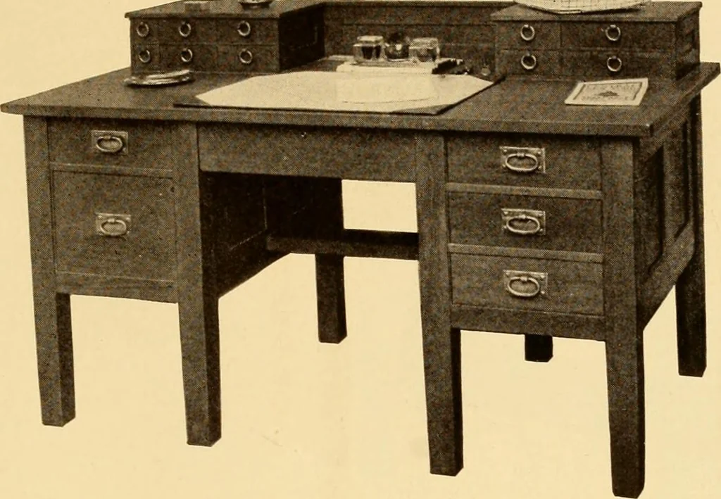 An illustration from Catalogue of Craftsman furniture made by Gustav Stickley at the Craftsman Workshops, Eastwood, N.Y., 1910, leaf 26