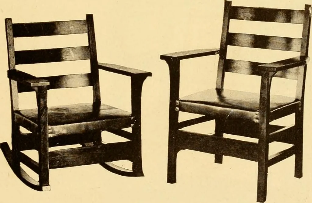 An illustration from Catalogue of Craftsman furniture made by Gustav Stickley at the Craftsman Workshops, Eastwood, N.Y., 1910, leaf 34