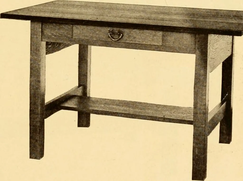 An illustration from Catalogue of Craftsman furniture made by Gustav Stickley at the Craftsman Workshops, Eastwood, N.Y., 1910, leaf 46