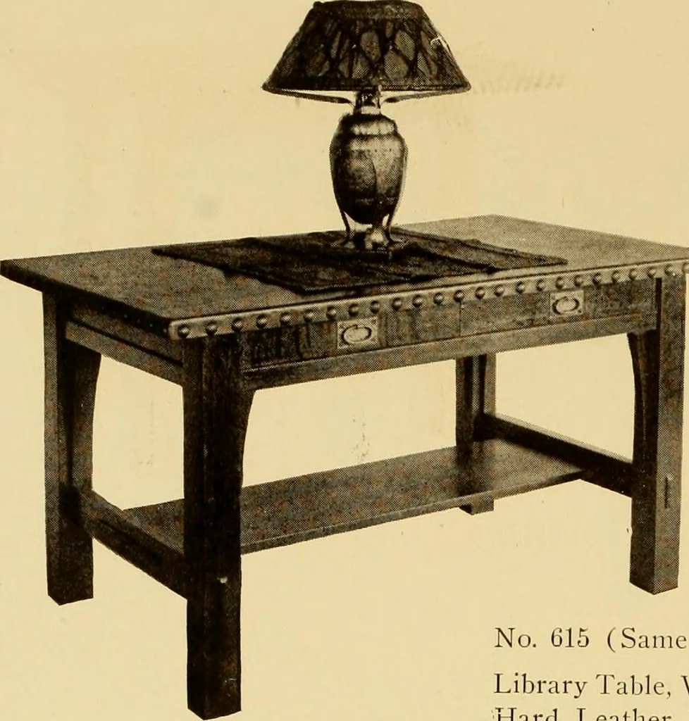 An illustration from Catalogue of Craftsman furniture made by Gustav Stickley at the Craftsman Workshops, Eastwood, N.Y., 1910, leaf 47