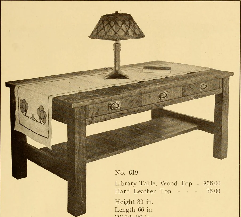 An illustration from Catalogue of Craftsman furniture made by Gustav Stickley at the Craftsman Workshops, Eastwood, N.Y., 1910, leaf 50