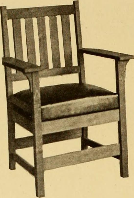An illustration from Catalogue of Craftsman furniture made by Gustav Stickley at the Craftsman Workshops, Eastwood, N.Y., 1910, leaf 53