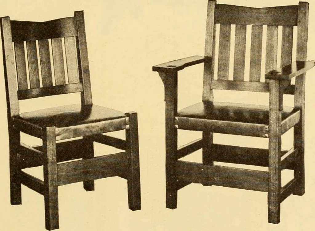 An illustration from Catalogue of Craftsman furniture made by Gustav Stickley at the Craftsman Workshops, Eastwood, N.Y., 1910, leaf 54