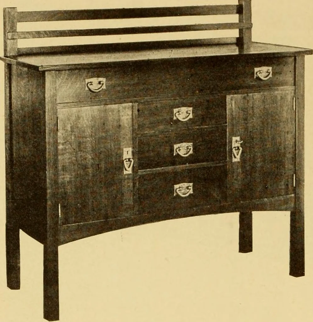 An illustration from Catalogue of Craftsman furniture made by Gustav Stickley at the Craftsman Workshops, Eastwood, N.Y., 1910, leaf 57