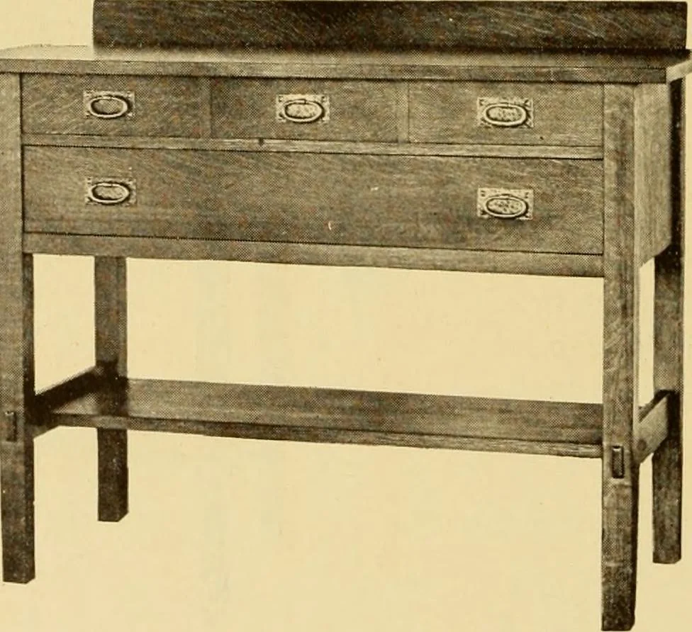 An illustration from Catalogue of Craftsman furniture made by Gustav Stickley at the Craftsman Workshops, Eastwood, N.Y., 1910, leaf 59