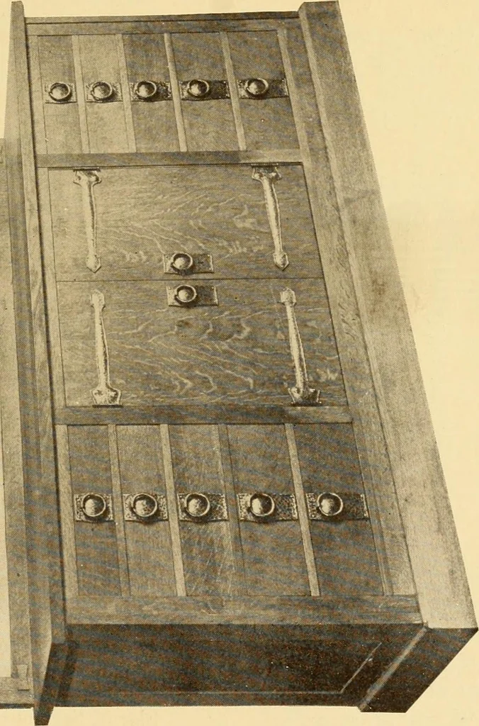 An illustration from Catalogue of Craftsman furniture made by Gustav Stickley at the Craftsman Workshops, Eastwood, N.Y., 1910, leaf 62