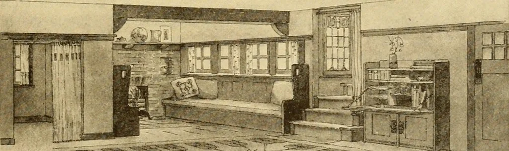 An illustration from Catalogue of craftsman furniture made by Gustav Stickley at The Craftsman Workshops, Eastwood, N.Y., 1909, leaf 114