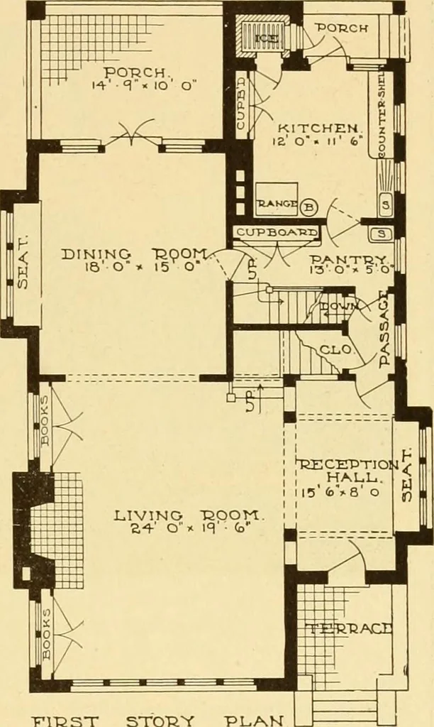 An illustration from Catalogue of craftsman furniture made by Gustav Stickley at The Craftsman Workshops, Eastwood, N.Y., 1909, leaf 124