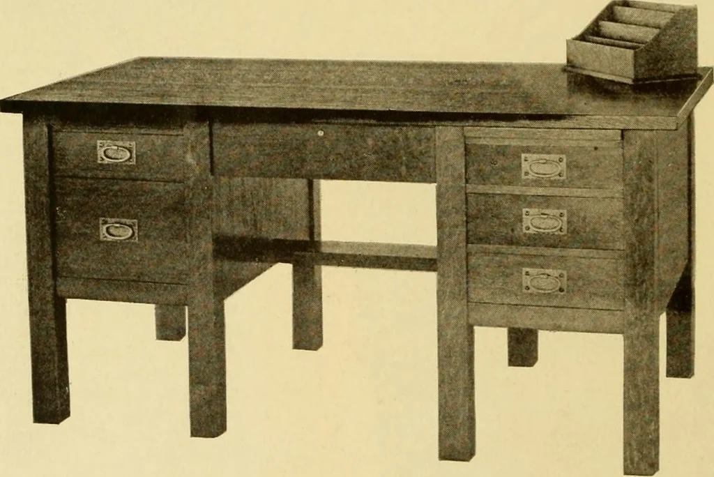 An illustration from Catalogue of craftsman furniture made by Gustav Stickley at The Craftsman Workshops, Eastwood, N.Y., 1909, leaf 25
