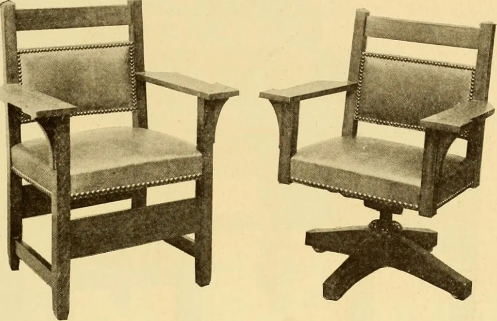An illustration from Catalogue of craftsman furniture made by Gustav Stickley at The Craftsman Workshops, Eastwood, N.Y., 1909, leaf 28