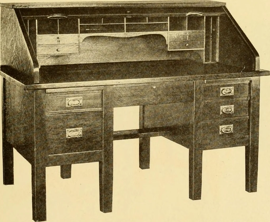 An illustration from Catalogue of craftsman furniture made by Gustav Stickley at The Craftsman Workshops, Eastwood, N.Y., 1909, leaf 28