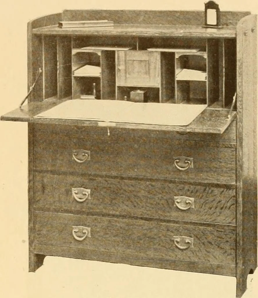 An illustration from Catalogue of craftsman furniture made by Gustav Stickley at The Craftsman Workshops, Eastwood, N.Y., 1909, leaf 34