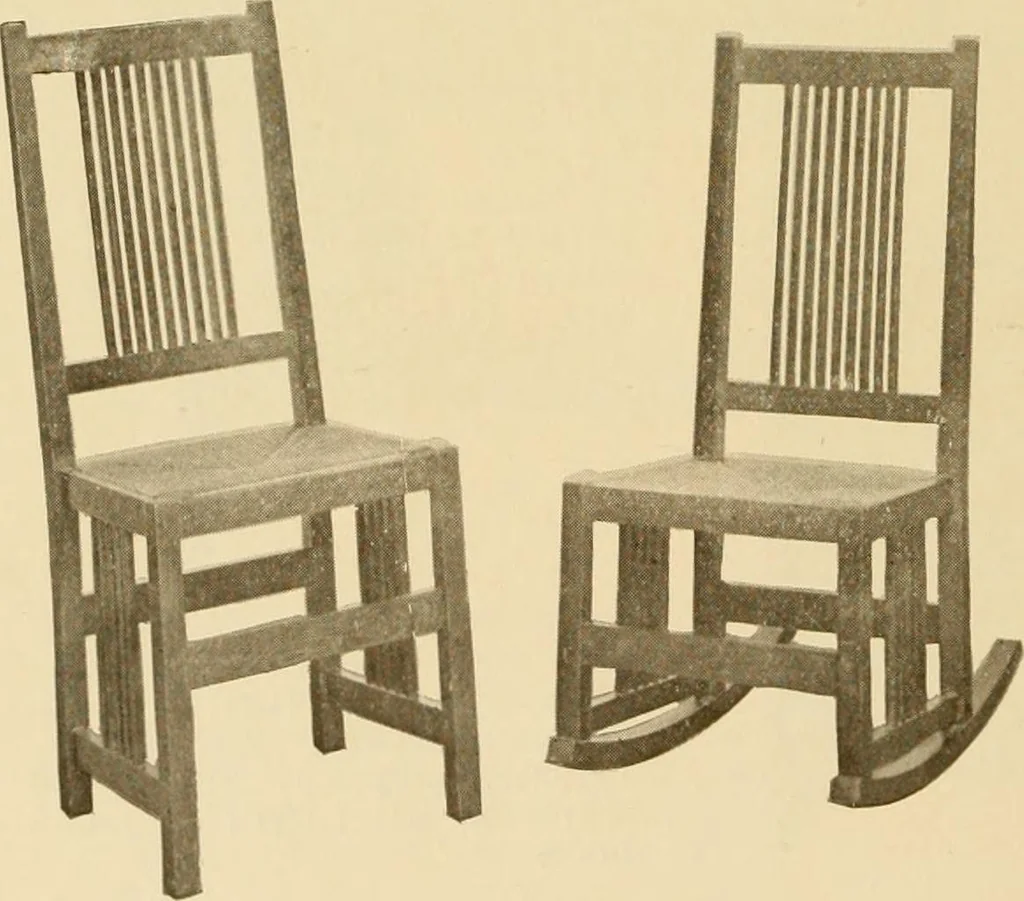 An illustration from Catalogue of craftsman furniture made by Gustav Stickley at The Craftsman Workshops, Eastwood, N.Y., 1909, leaf 43