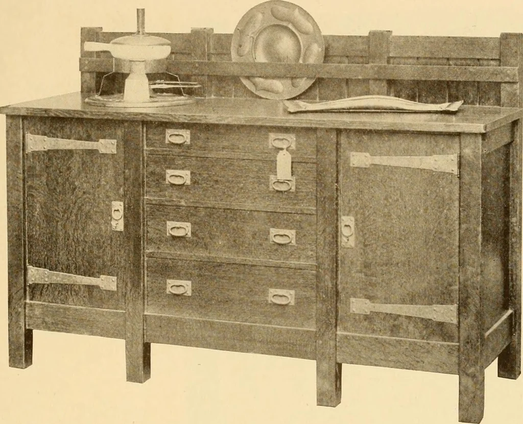 An illustration from Catalogue of craftsman furniture made by Gustav Stickley at The Craftsman Workshops, Eastwood, N.Y., 1909, leaf 60