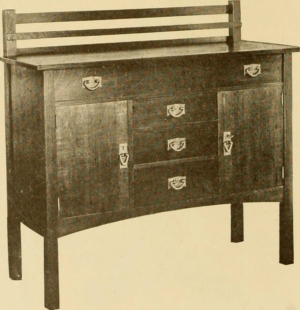 An illustration from Catalogue of craftsman furniture made by Gustav Stickley at The Craftsman Workshops, Eastwood, N.Y., 1909, leaf 63