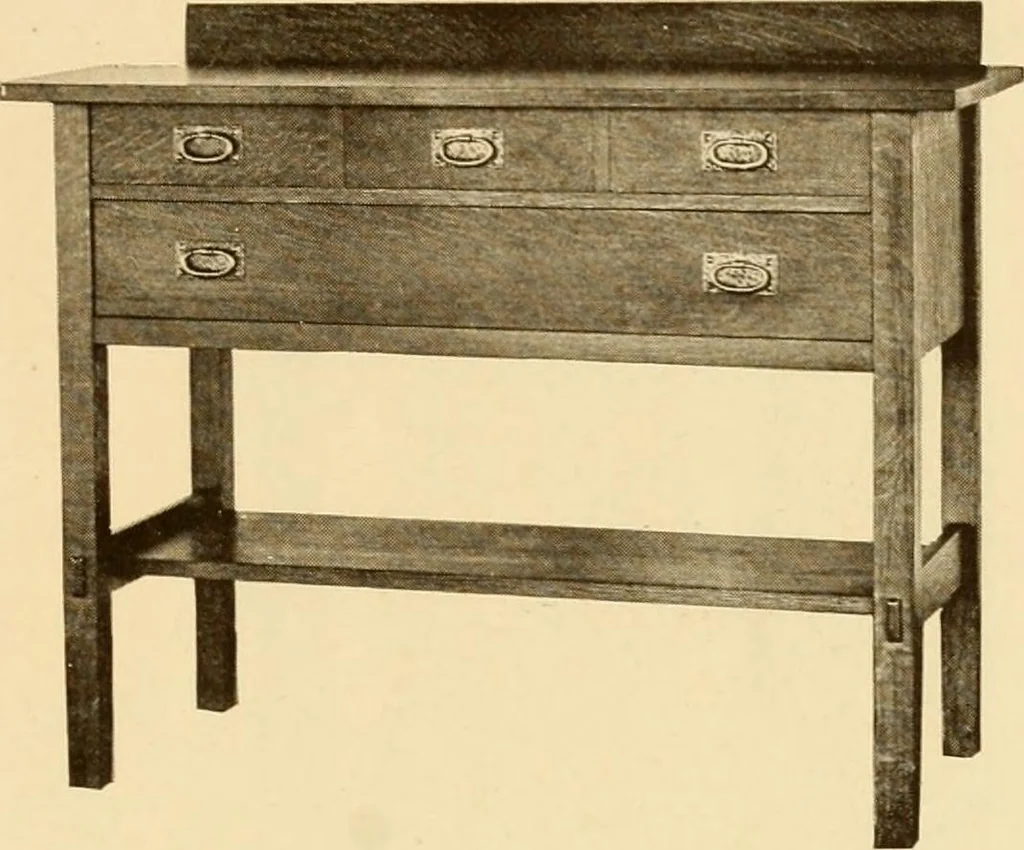 An illustration from Catalogue of craftsman furniture made by Gustav Stickley at The Craftsman Workshops, Eastwood, N.Y., 1909, leaf 66