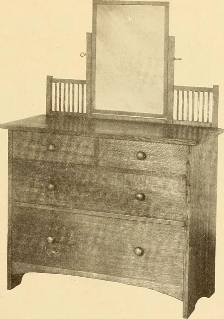 An illustration from Catalogue of craftsman furniture made by Gustav Stickley at The Craftsman Workshops, Eastwood, N.Y., 1909, leaf 82