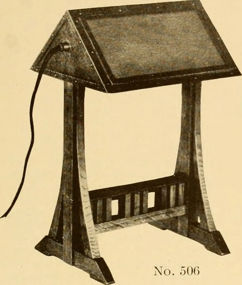 An illustration from Catalogue of craftsman furniture made by Gustav Stickley at The Craftsman Workshops, Eastwood, N.Y., 1909, leaf 92
