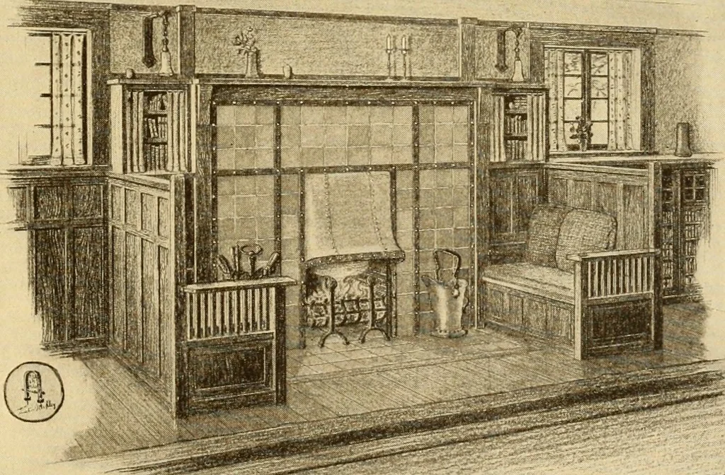 An illustration from Catalogue of craftsman furniture made by Gustav Stickley at The Craftsman Workshops, Eastwood, N.Y., 1909, leaf 98