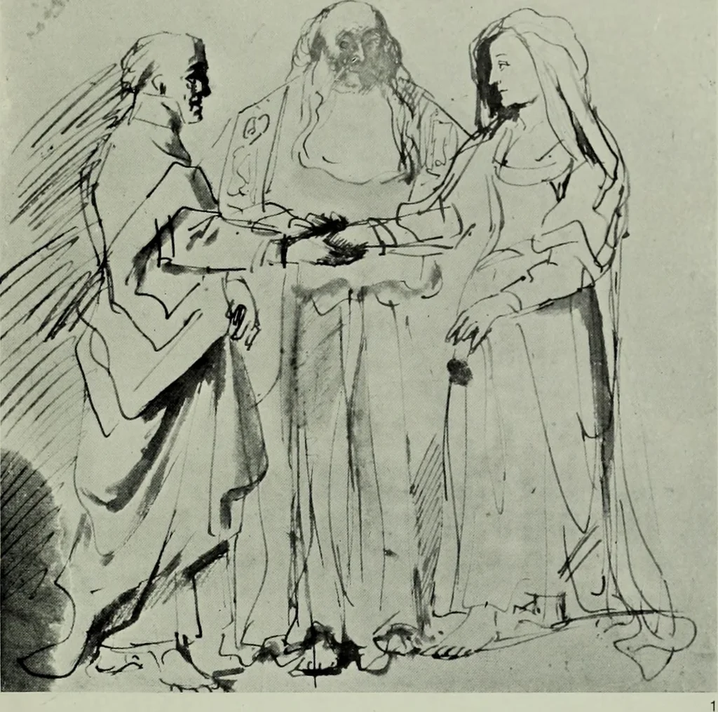 An illustration from Catalogue of drawings by Dutch and Flemish artists preserved in the Department of Prints and Drawings in the British Museum, 1915, leaf 216