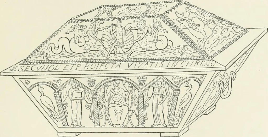An illustration from Catalogue of early Christian antiquities and objects from the Christian East in the Department of British and mediaeval antiquities and ethnography of the British museum;, 1901, leaf 204