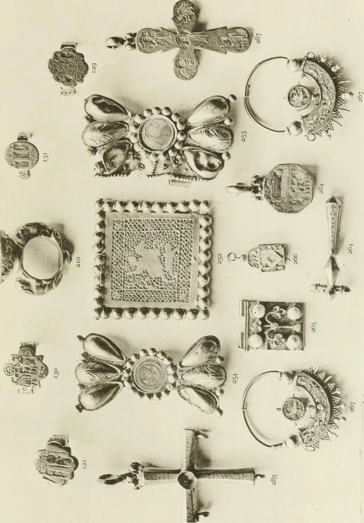 An illustration from Catalogue of early Christian antiquities and objects from the Christian East in the Department of British and mediaeval antiquities and ethnography of the British museum;, 1901, leaf 220