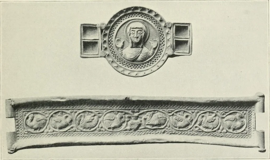 An illustration from Catalogue of early Christian antiquities and objects from the Christian East in the Department of British and mediaeval antiquities and ethnography of the British museum;, 1901, leaf 72