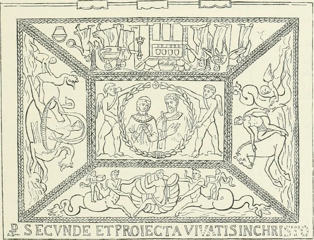 An illustration from Catalogue of early Christian antiquities and objects from the Christian East in the Department of British and mediaeval antiquities and ethnography of the British museum;, 1901, leaf 88