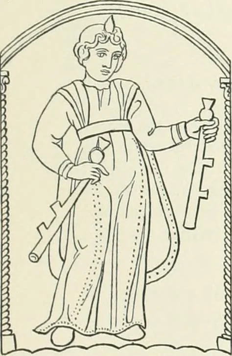 An illustration from Catalogue of early Christian antiquities and objects from the Christian East in the Department of British and mediaeval antiquities and ethnography of the British museum;, 1901, leaf 92